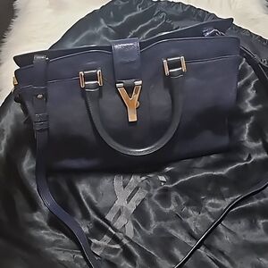 Yves Saint Laurent Cabas Chyc Leather Hand Bag 2way Shoulder Bag Used
